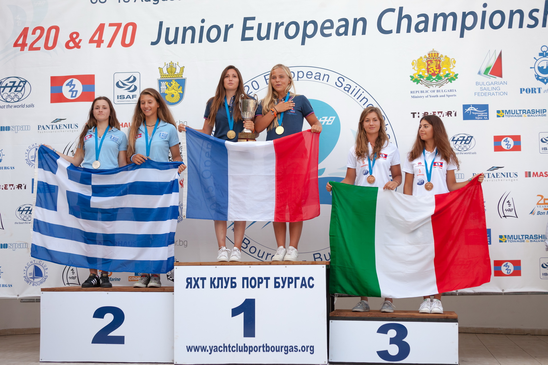 420 Ladies Junior Europeans - Gold, Silver and Bronze Medallists
